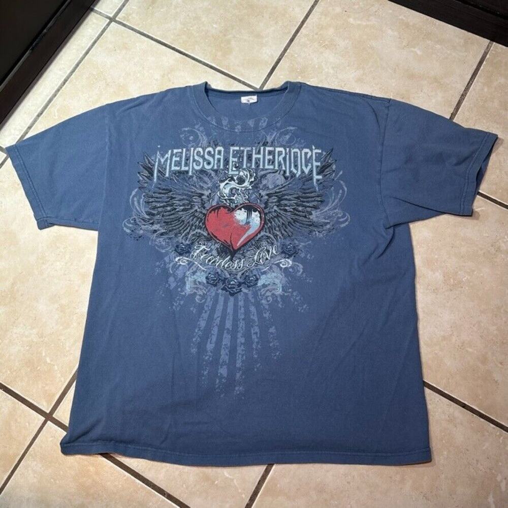 Anvil Blue Melissa Etheridge Graphic Tee with Red Heart
